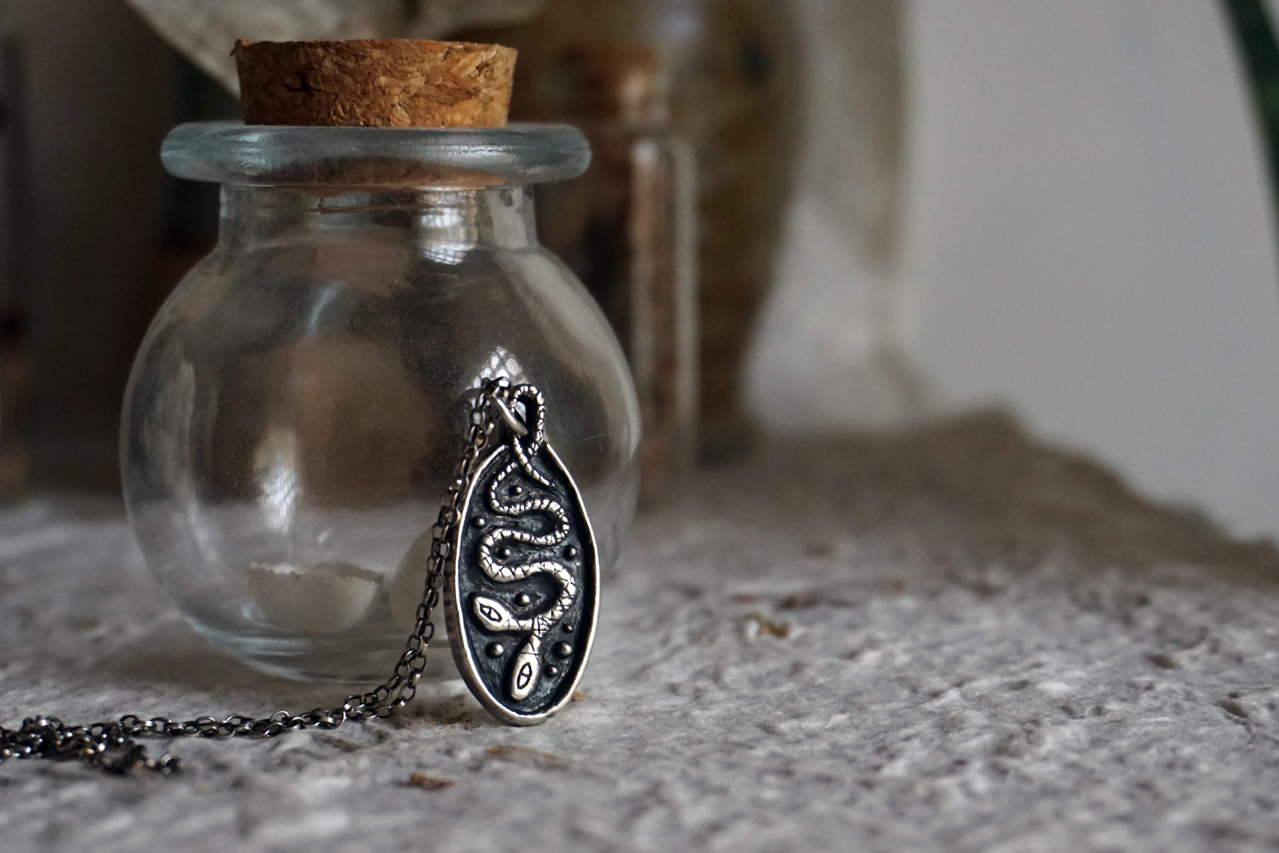 Rustic medal with two-headed snake - pendant (made to order) - Image 6