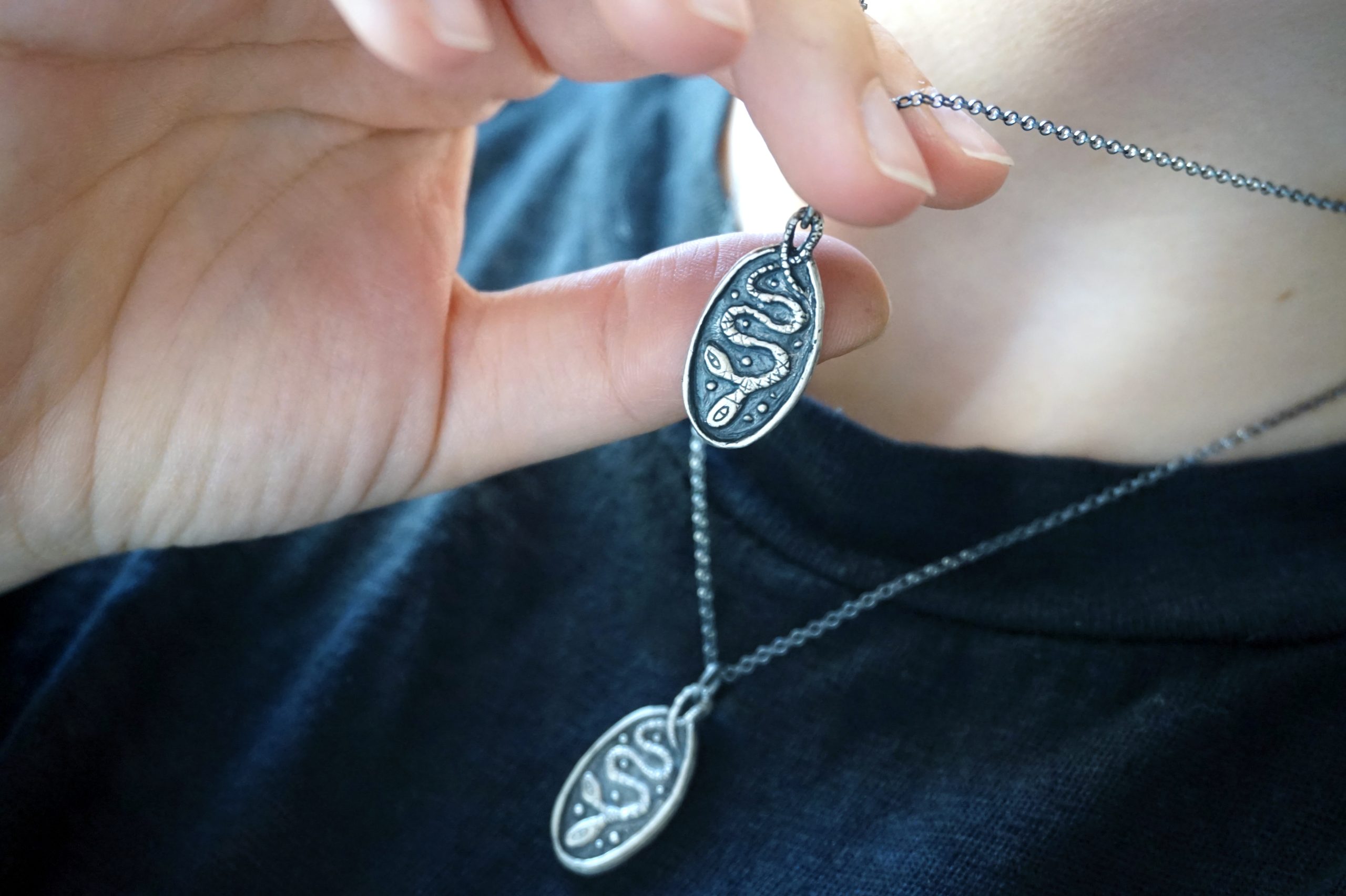 Rustic medal with two-headed snake - pendant (made to order) - Image 13