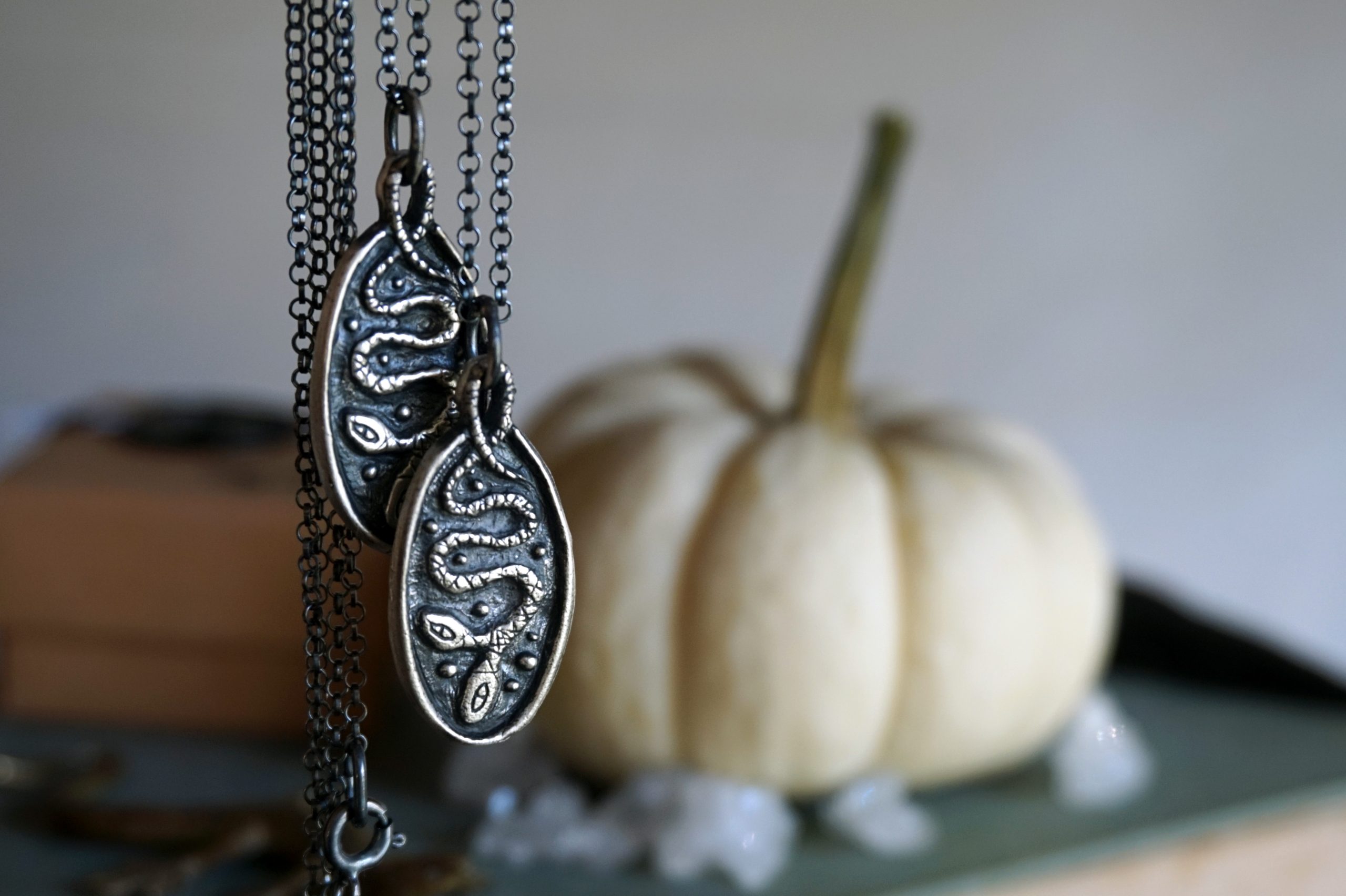 Rustic medal with two-headed snake - pendant (made to order) - Image 8