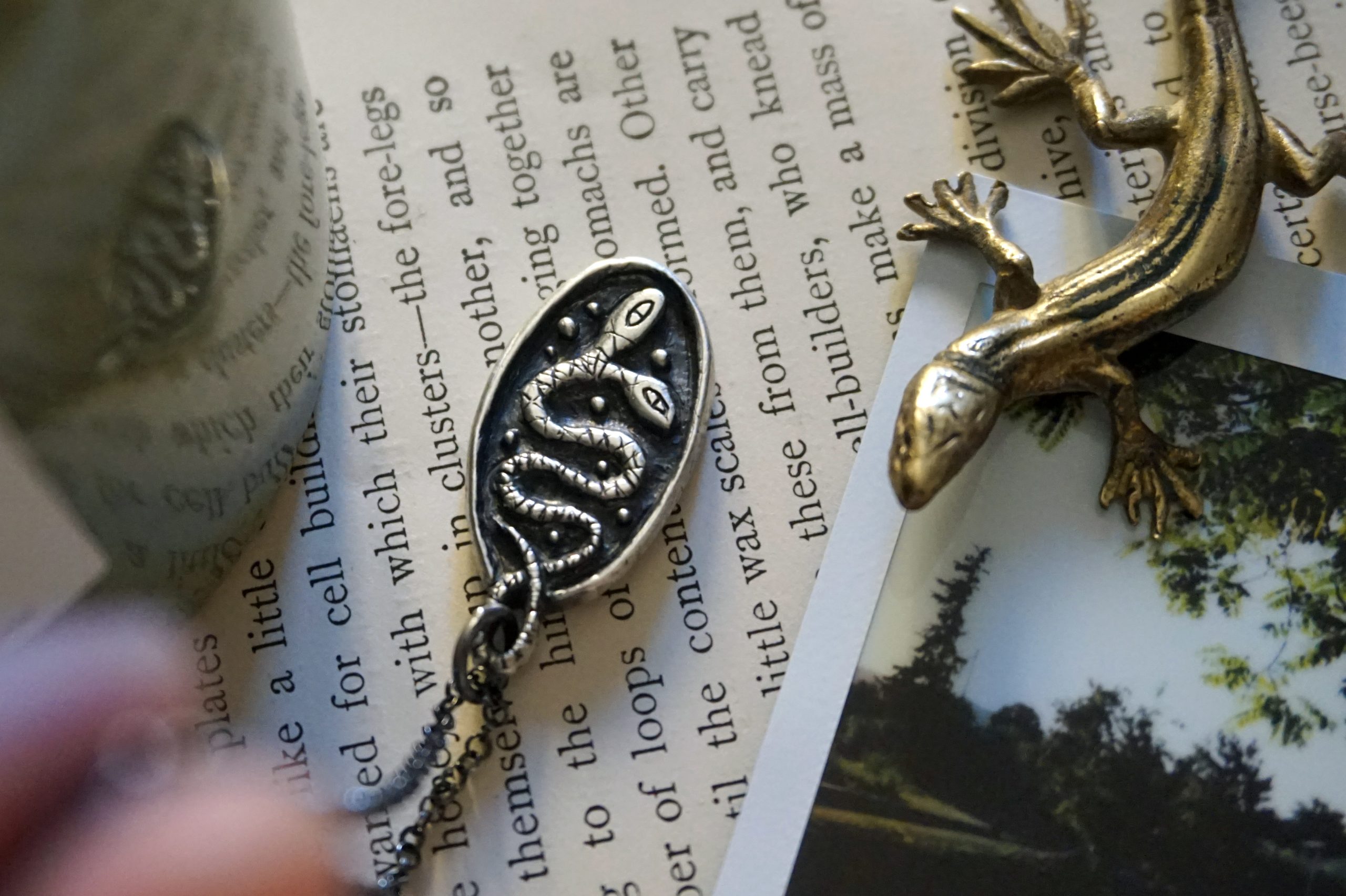 Rustic medal with two-headed snake - pendant (made to order) - Image 2