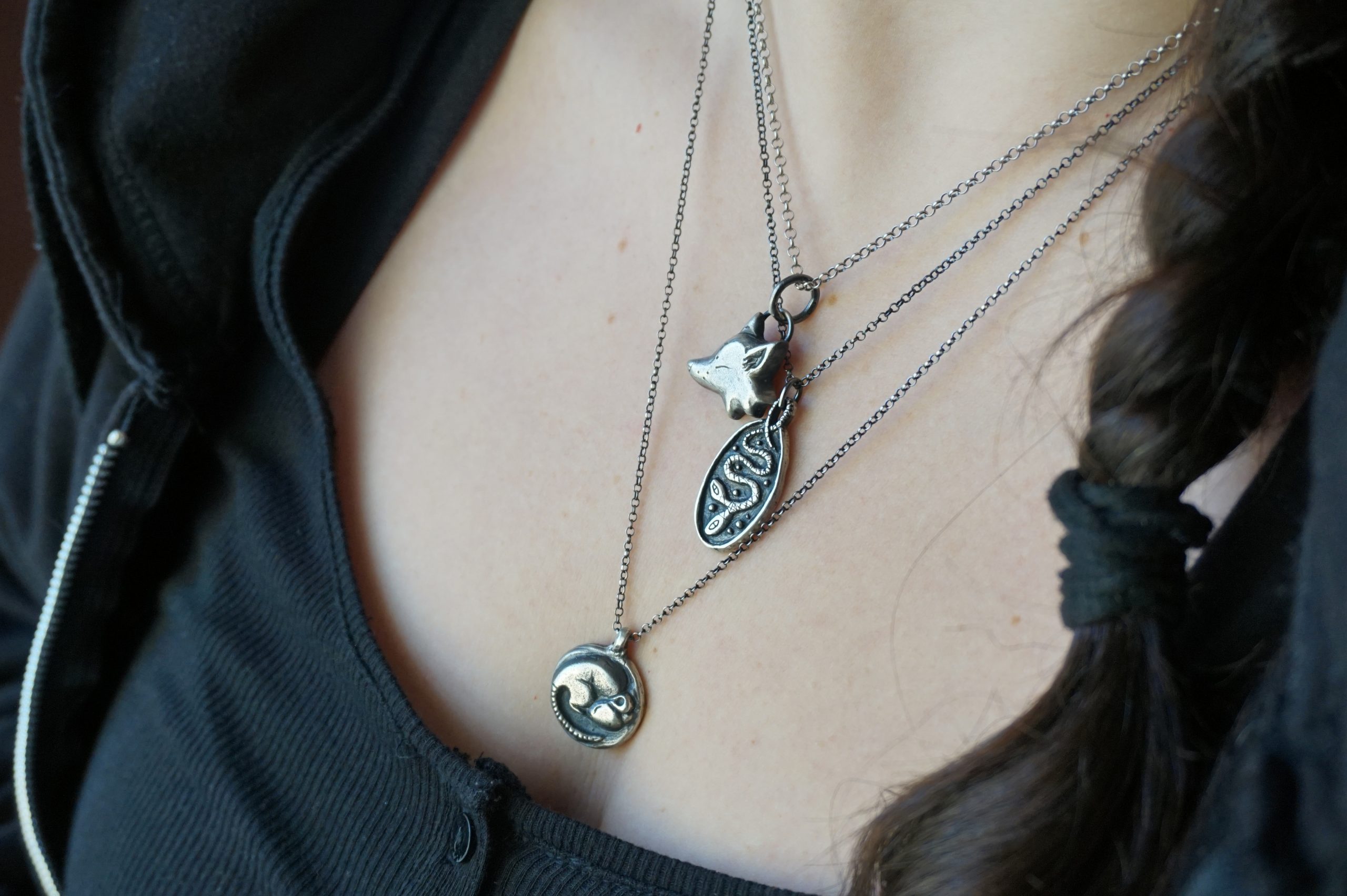Rustic medal with two-headed snake - pendant (made to order) - Image 14