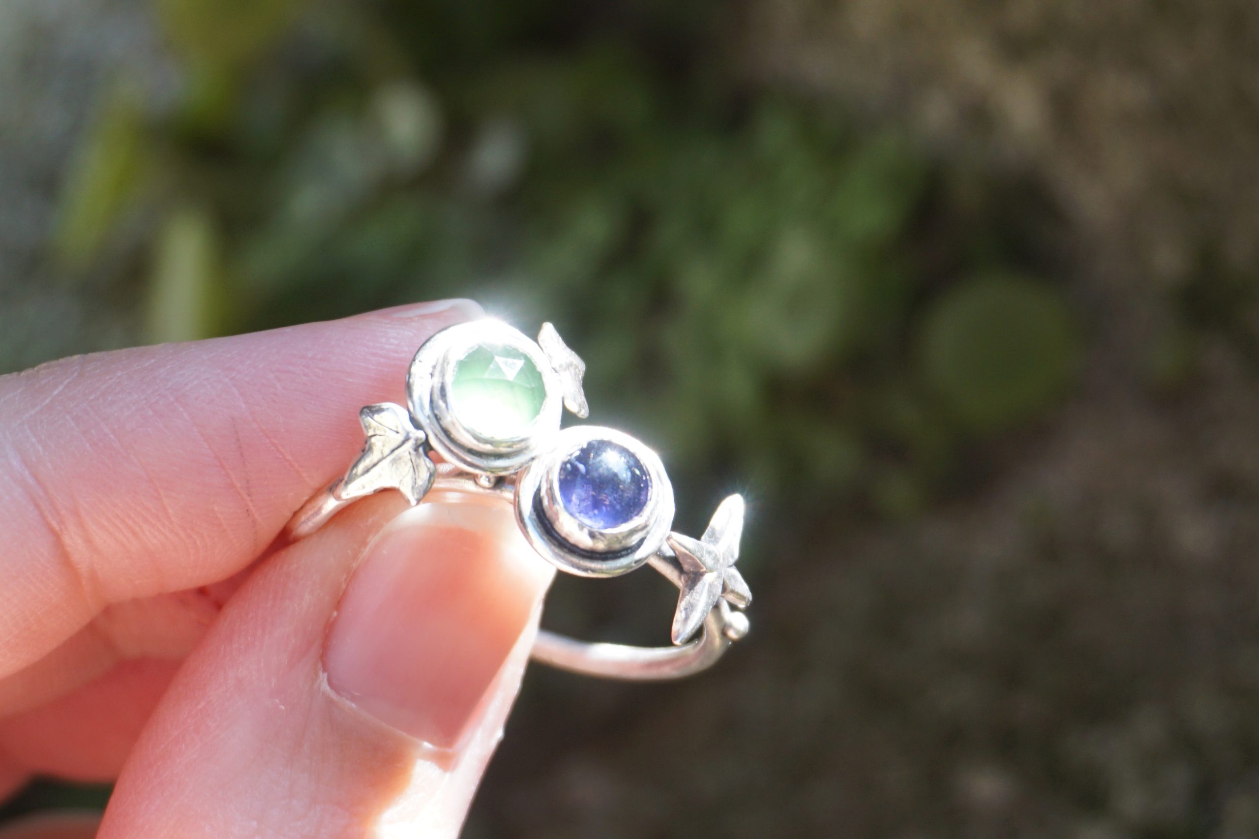 Anello "Semper Viridis" con serpentino e impressione d'edera - (su ordinazione) - immagine 19