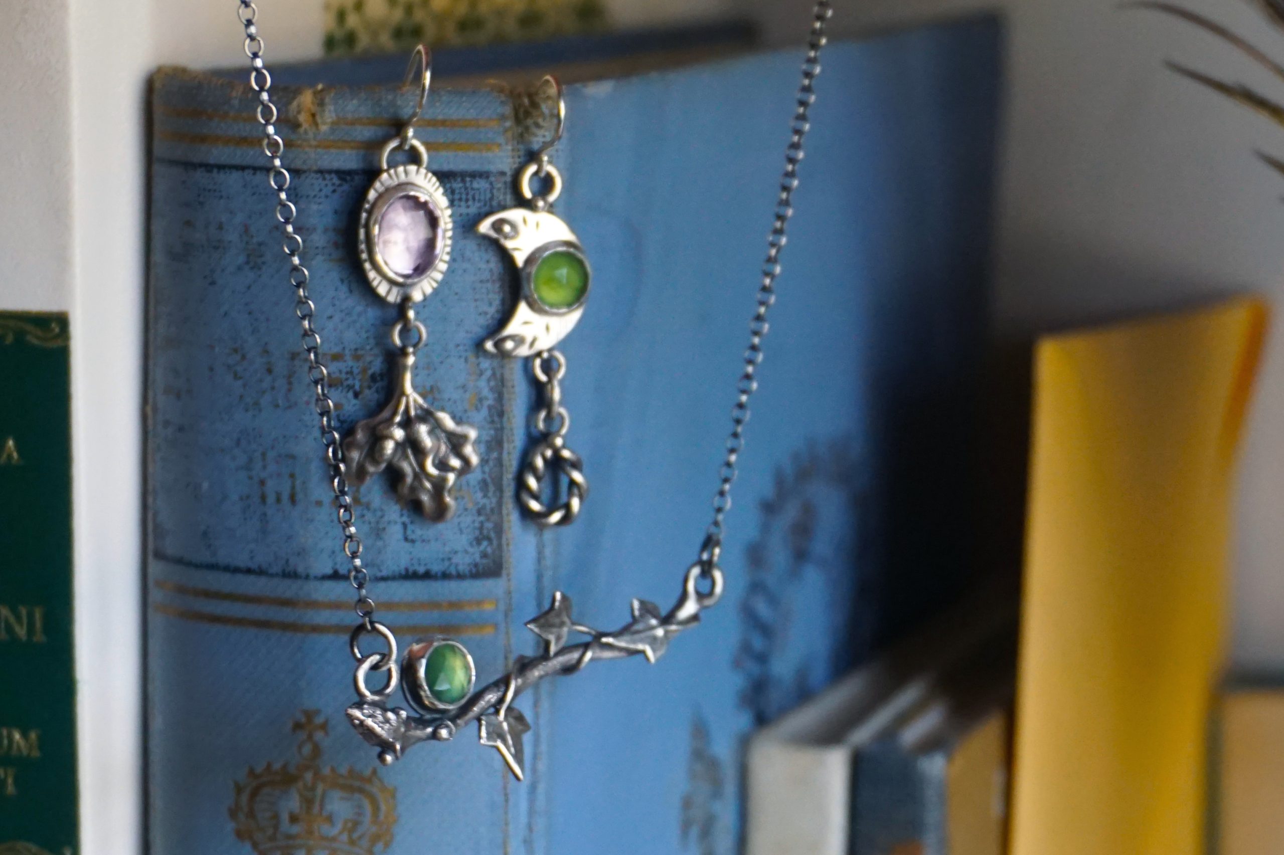 Ivy and oak, perseverance and strength, with serpentine - necklace (one of a kind) - Image 8