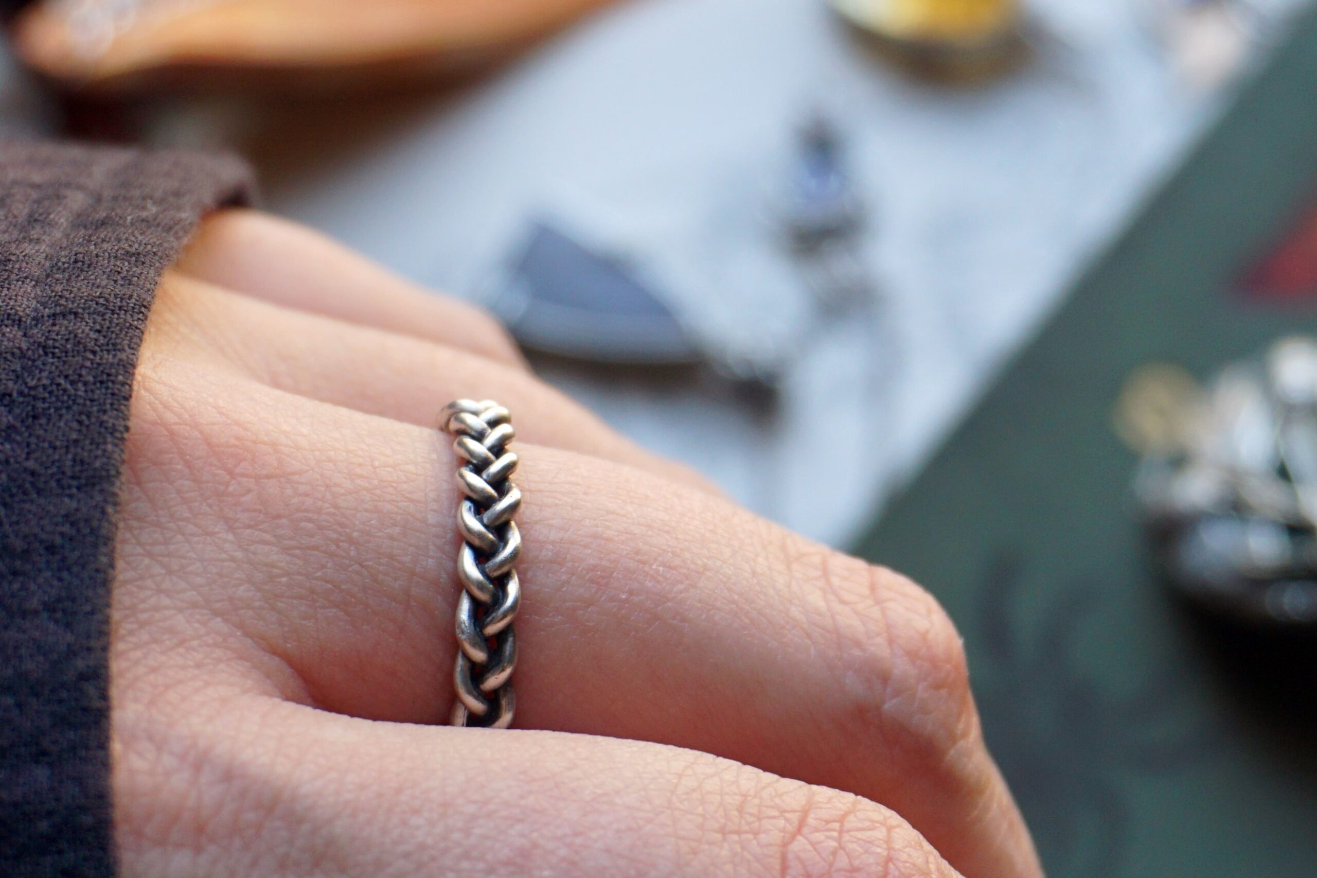 Anello treccia "Moira" - (su ordinazione) - immagine 3