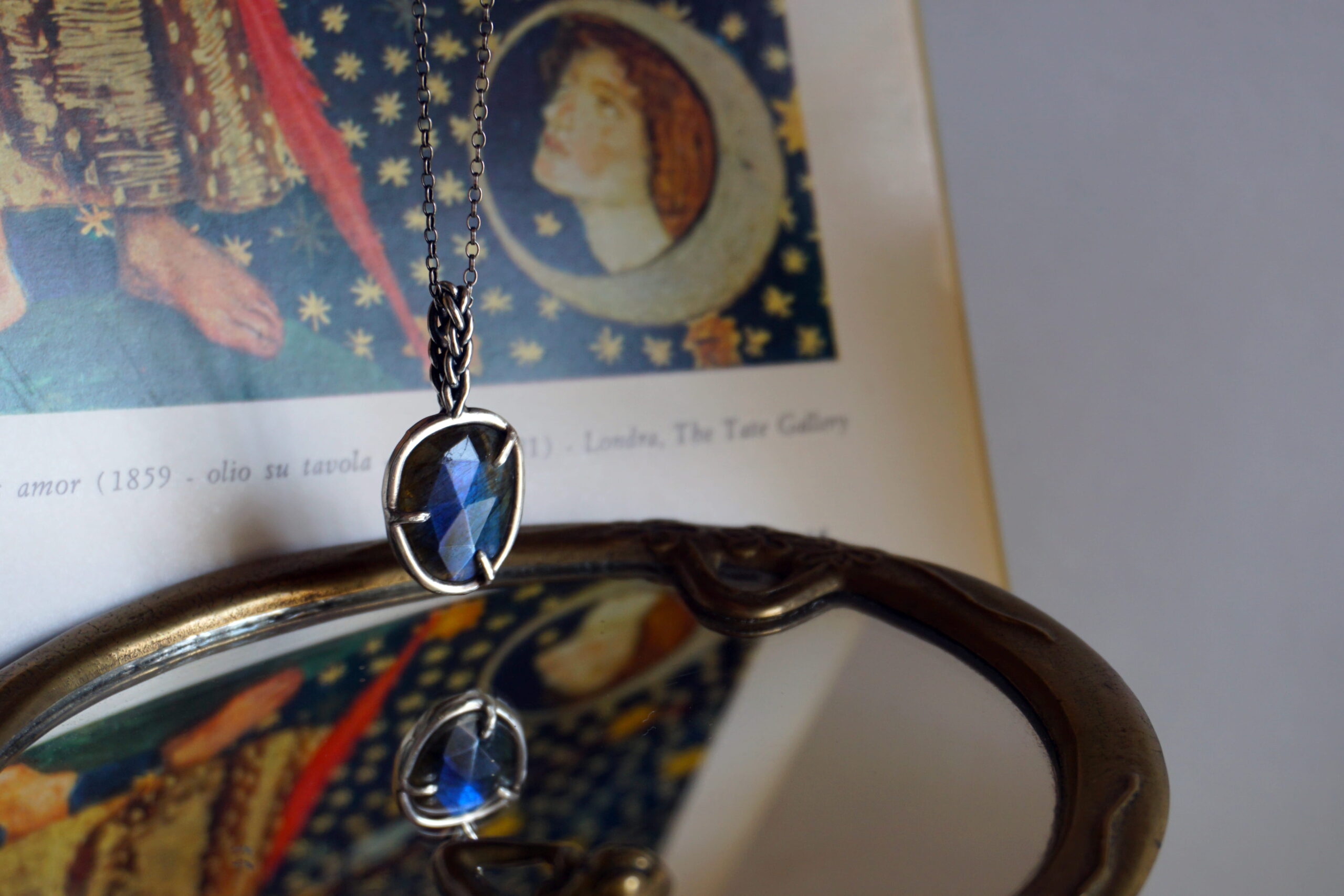 Piccolo firmamento, con labradorite blu - ciondolo (pezzo unico) - immagine 3
